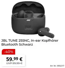 MediaMarkt JBL TUNE 255NC, In-ear Kopfhörer Bluetooth Schwarz Angebot
