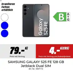MediaMarkt SAMSUNG GALAXY S25 FE 128 GB Jetblack Dual SIM Angebot