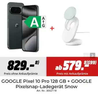 GOOGLE Pixel 10 Pro 128 GB + GOOGLE Pixelsnap-Ladegerät Snow