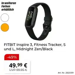 MediaMarkt FITBIT Inspire 3, Fitness Tracker, S und L, Midnight Zen/Black Angebot