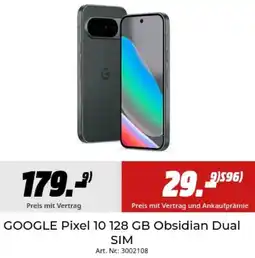 MediaMarkt GOOGLE Pixel 10 128 GB Obsidian Dual SIM Angebot