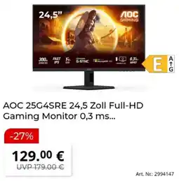 MediaMarkt AOC 25G4SRE 24,5 Zoll Full-HD Gaming Monitor Angebot