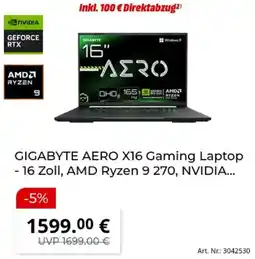 MediaMarkt GIGABYTE AERO X16 Gaming Laptop - 16 Zoll Angebot