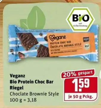 REWE Kaufpark Veganz Bio Protein Choc Bar Riegel Angebot