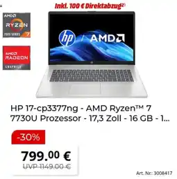 MediaMarkt HP 17-cp3377ng - AMD Ryzen 7 7730U Prozessor Angebot