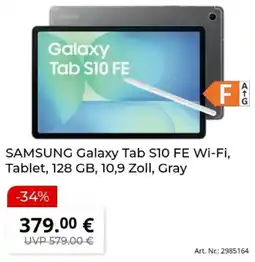 MediaMarkt SAMSUNG Galaxy Tab S10 FE Wi-Fi, Tablet, 128 GB Angebot