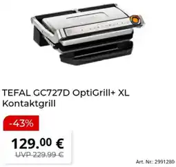 MediaMarkt TEFAL GC727D OptiGrill+ XL Kontaktgrill Angebot