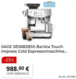 MediaMarkt SAGE SES882BSS Barista Touch Impress Cold Espressomaschine Angebot