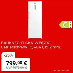 MediaMarkt BAUKNECHT GKN W19170C Gefrierschrank Angebot