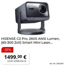 MediaMarkt HISENSE C2 Pro, 2600 ANSI Lumen, (65-300 Zoll) Smart Mini Laser Angebot