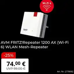 MediaMarkt AVM FRITZ!Repeater 1200 AX (Wi-Fi 6) WLAN Mesh-Repeater Angebot