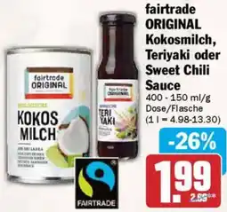 AEZ fairtrade ORIGINAL Kokosmilch, Teriyaki oder Sweet Chili Sauce Angebot