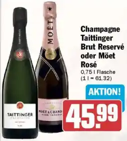 AEZ Champagne Taittinger Brut Reservé oder Möet Rosé Angebot