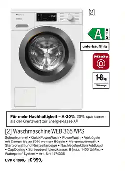 MEDIMAX Miele Waschmaschine WEB 365 WPS Angebot