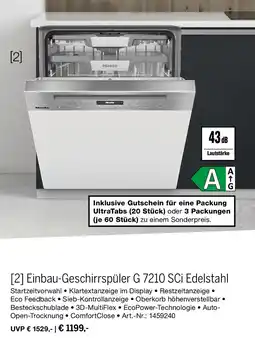 MEDIMAX Miele Einbau-Geschirrspüler G 7210 SCi Edelstahl Angebot