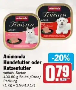 AEZ Animonda Hundefutter oder Katzenfutter Angebot