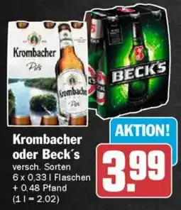 AEZ Krombacher oder Beck's Angebot