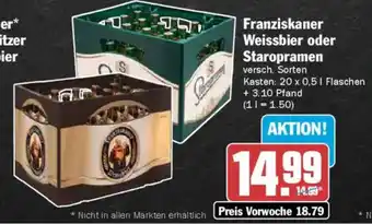 AEZ Franziskaner Weissbier oder Staropramen Angebot