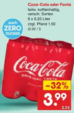 Netto Marken-Discount Coca-Cola oder Fanta Angebot
