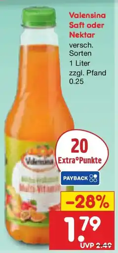 Netto Marken-Discount Valensina Saft oder Nektar Angebot