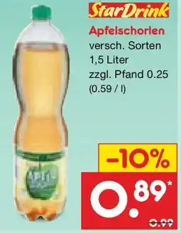 Netto Marken-Discount StarDrink Apfelschorlen Angebot