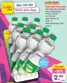 Netto Marken-Discount StarDrink Cola oder Limonaden mit oder ohne Zucker Angebot