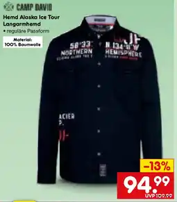 Netto Marken-Discount CAMP DAVID Hemd Alaska Ice Tour Langarmhemd Angebot