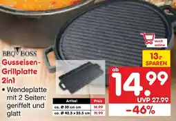 Netto Marken-Discount BBQ BOSS Gusseisen Grillplatte 2in1 Angebot