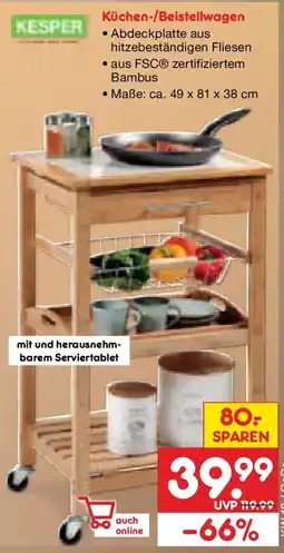 Netto Marken-Discount KESPER Küchen-/Beistellwagen Angebot