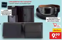 Netto Marken-Discount Ledergeldbörse oder Ledergürtel Angebot