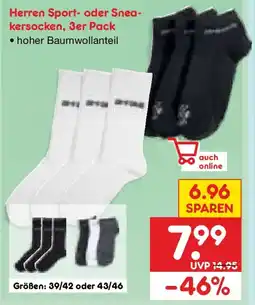 Netto Marken-Discount Herren Sport- oder Snea- kersocken, 3er Pack Angebot