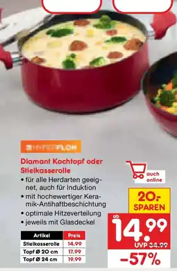 Netto Marken-Discount Diamant Kochtopf oder Stielkasserolle Angebot
