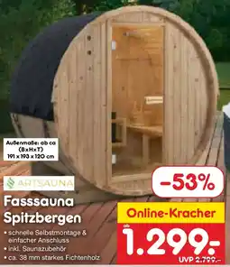 Netto Marken-Discount ARTSAUNA Fasssauna Spitzbergen Angebot