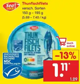 Netto Marken-Discount Sea gold thunfischfilets Angebot