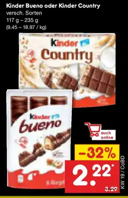 Netto Marken-Discount Kinder Bueno oder Kinder Country Angebot