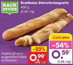 Netto Marken-Discount BACK STUBE Rustikales Steinofenbaguette Angebot