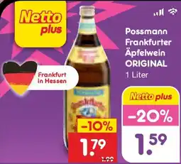 Netto Marken-Discount Possmann Frankfurter Äpfelwein ORIGINAL Angebot