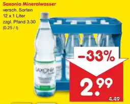 Netto Marken-Discount Saxonia Mineralwasser Angebot