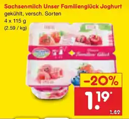 Netto Marken-Discount Sachsenmilch Unser Familienglück Joghurt Angebot