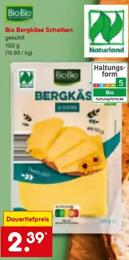 Netto Marken-Discount Bio Bergkäse Scheiben Angebot