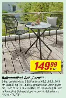 toom Baumarkt Balkonmöbel-Set „Caro" Angebot