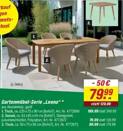 toom Baumarkt Gartenmöbel-Serie „Leona" Angebot