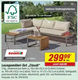 toom Baumarkt Loungemöbel-Set „Claudi" Angebot