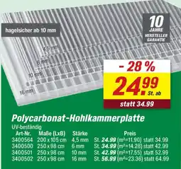 toom Baumarkt Polycarbonat-Hohlkammerplatte Angebot