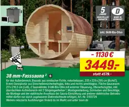 toom Baumarkt Karibu 38 mm-Fasssauna Angebot