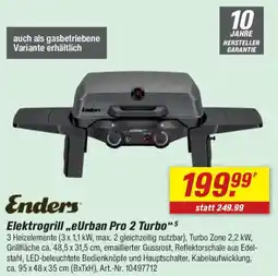 toom Baumarkt Enders Elektrogrill ,,eUrban Pro 2 Turbo" Angebot