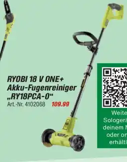toom Baumarkt RYOBI 18 V ONE+ Akku-Fugenreiniger ,,RY18PCA-0" Angebot