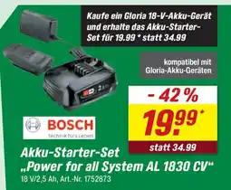 toom Baumarkt BOSCH Akku-Starter-Set ,,Power for all System AL 1830 CV" Angebot
