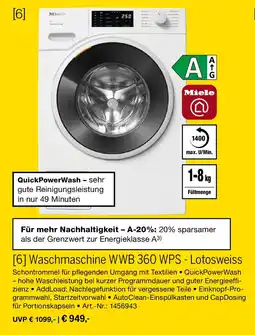 MEDIMAX Miele Waschmaschine WWB 360 WPS - Lotosweiss Angebot