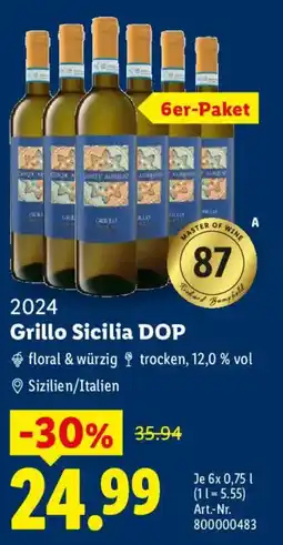 Lidl 2024 Grillo Sicilia DOP Angebot